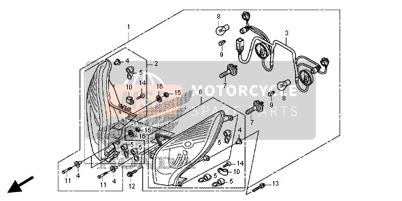 Honda FES125 2012 Faro para un 2012 Honda FES125